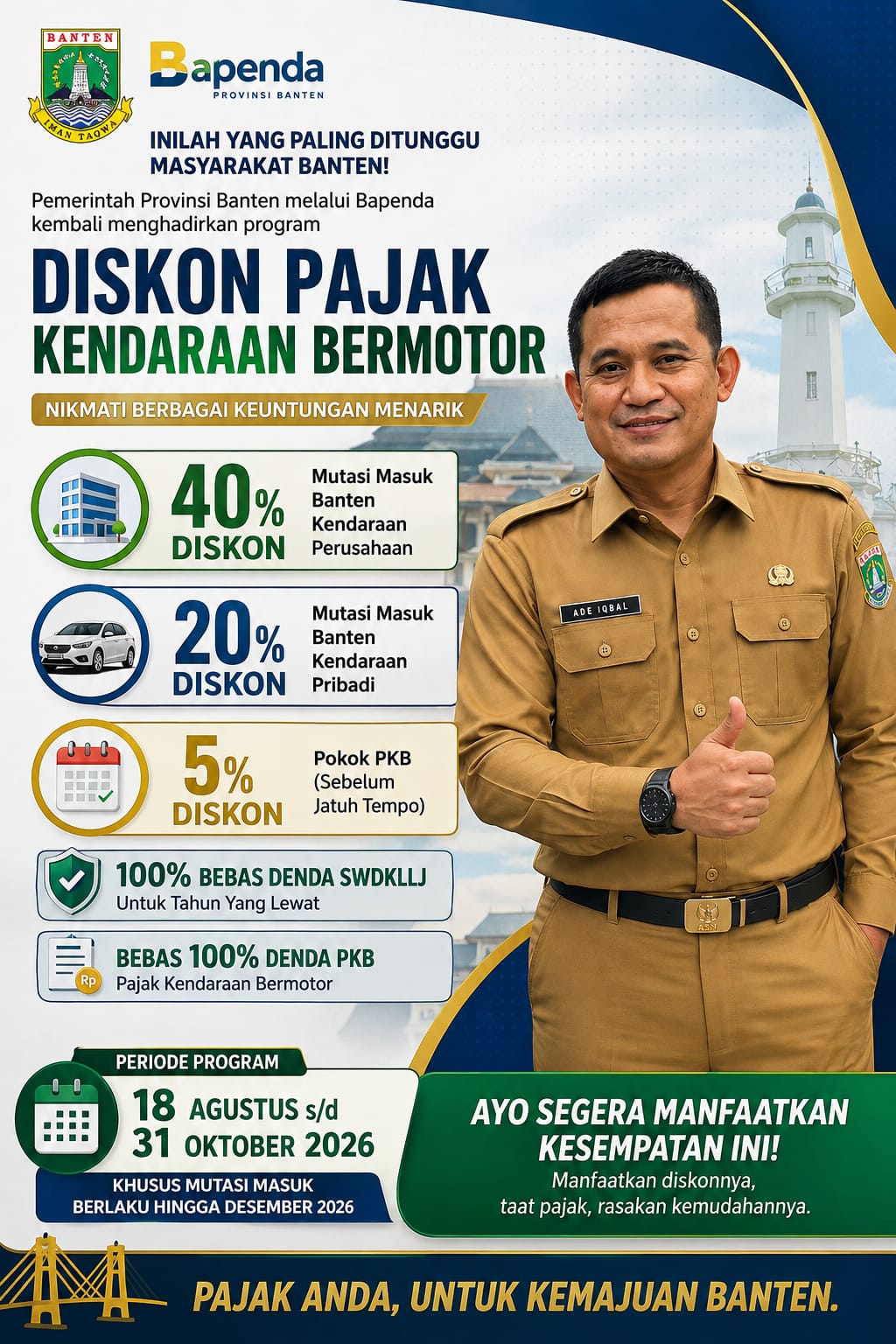 Pemerintah Provinsi Banten Melalui Bapenda Menghadirkan Program Diskon Pajak Kendaraan Bermotor